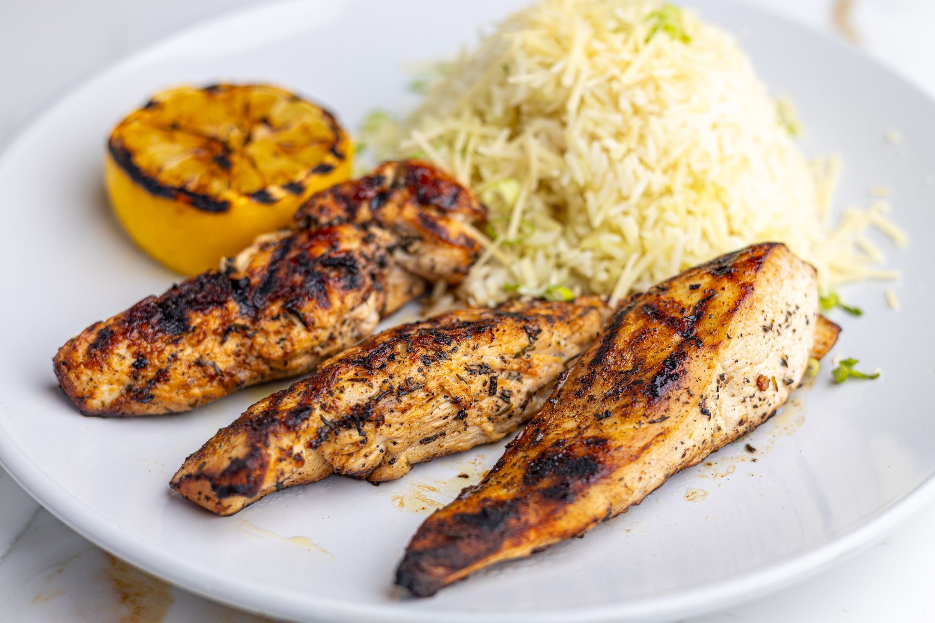 Herb chicken entrée at Dua